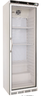 ARMOIRE VITREE LAQUEE BLANCHE POSITIVE - 400 LITRES