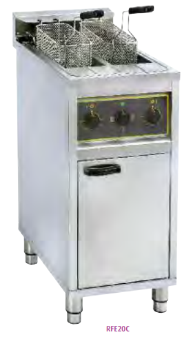 FURNOTEL friteuse sur coffre électrique avec vidange 2 X 10 litres 2 X 6 KW