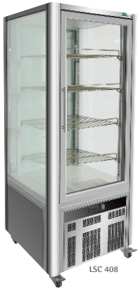 vitrine réfrigérée 290 litres - 4 faces vitrées- Construction inox